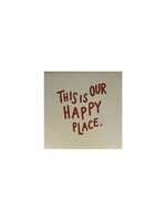 YETT Quote tegeltje - this is our happy place creme/roze