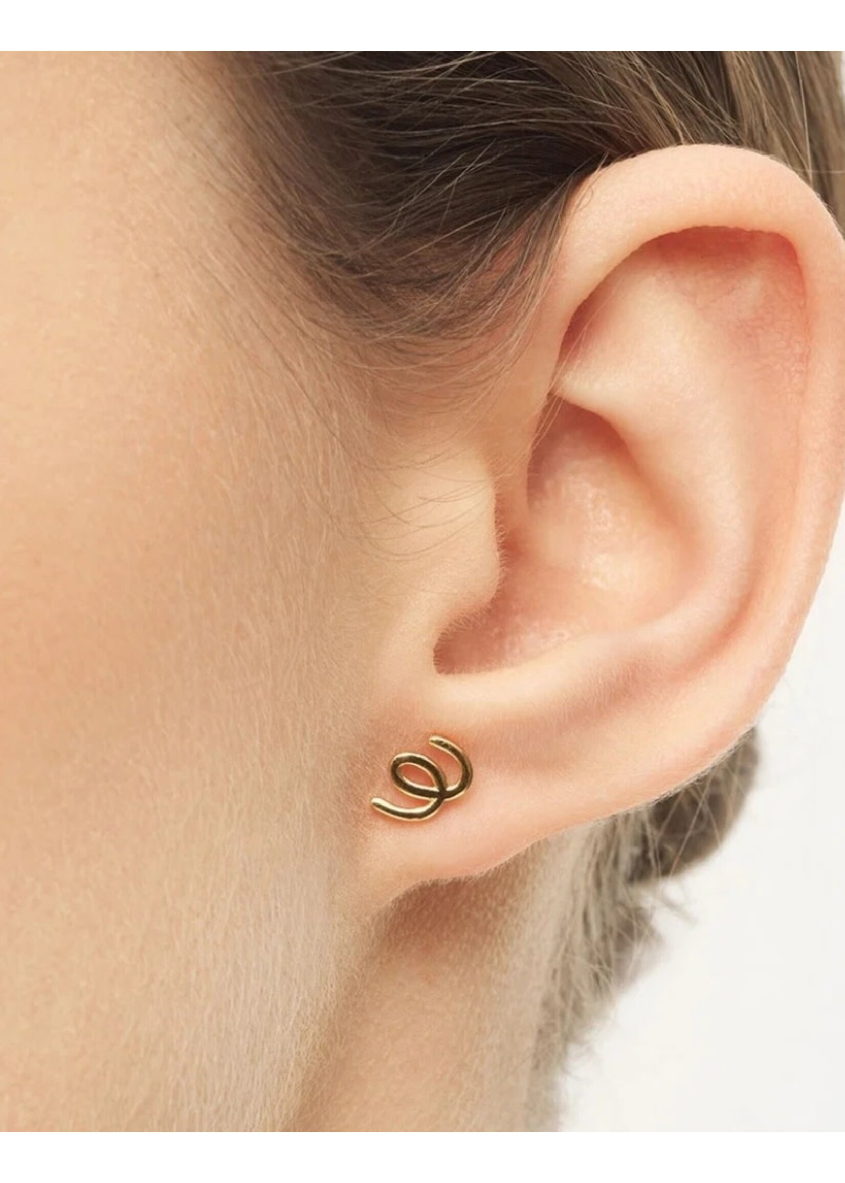 LULU Copenhagen Doodle oorstud - Gold Plated