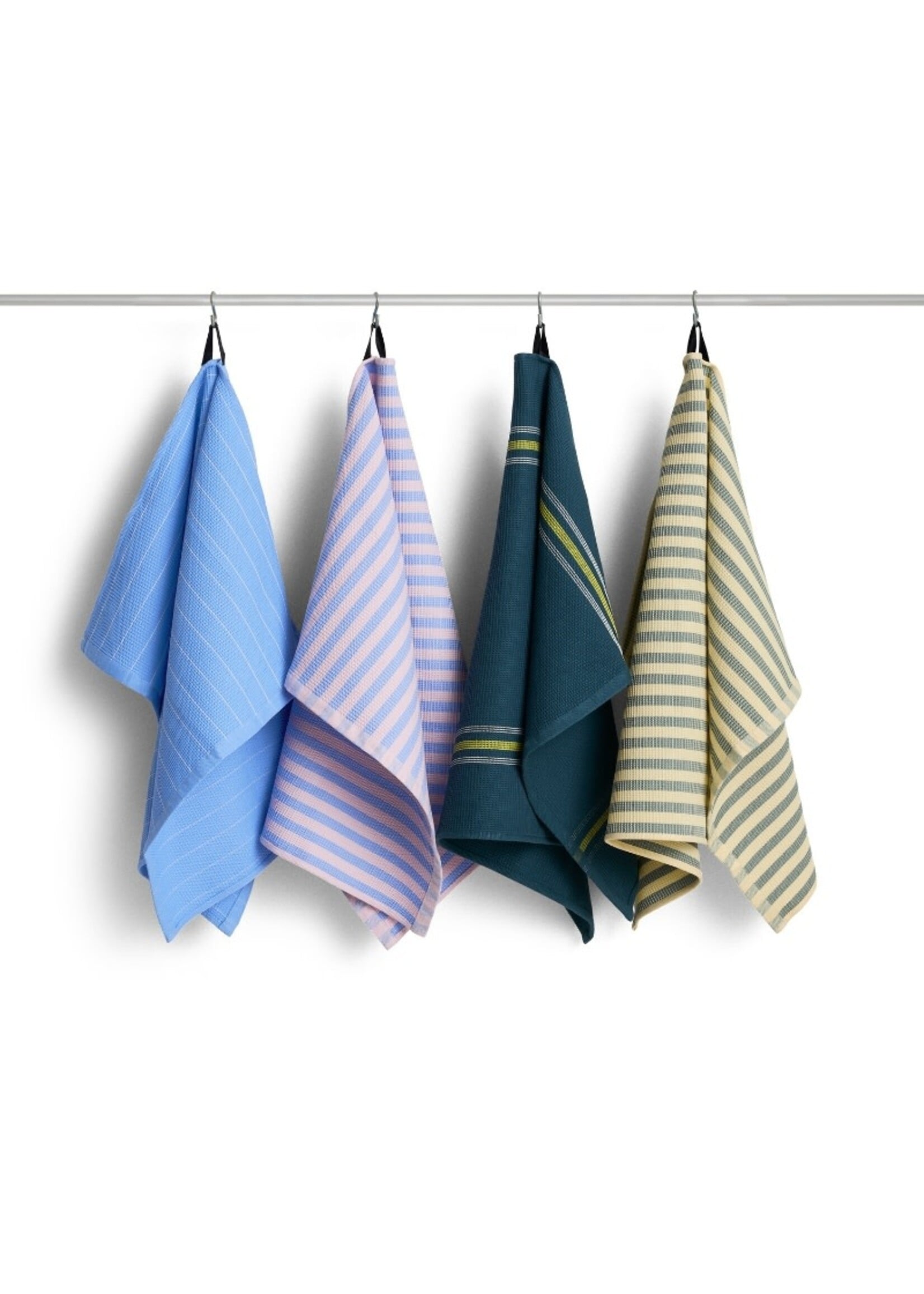 HAY Canteen Tea Towel - Green/Yellow Block Stripe
