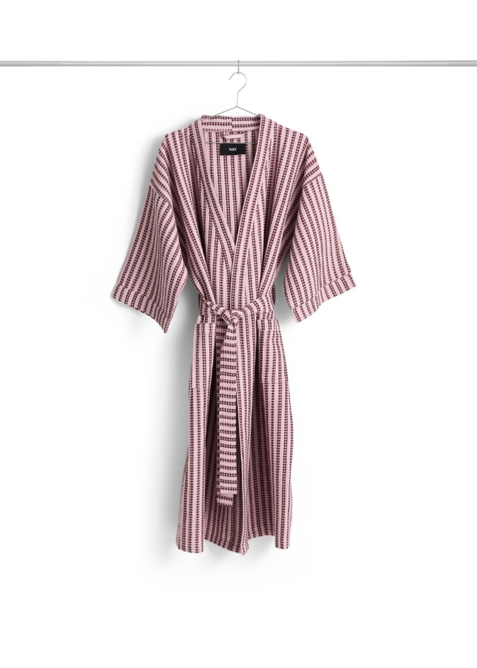 HAY Waffle Bathrobe - Stripe - Cool Pink