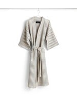 HAY Waffle Bathrobe - Stripe - Dusty Blue