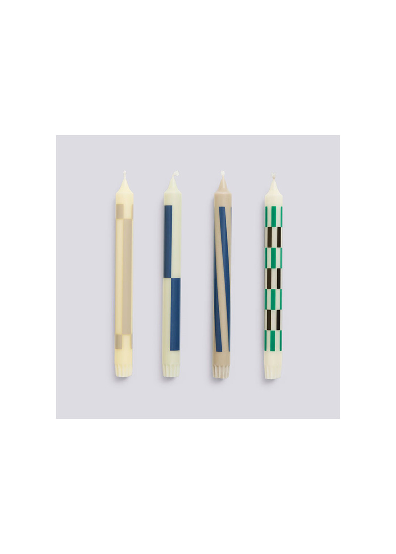 HAY Pattern Candle - Set of 4 - Cream & Dark