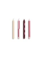 HAY Pattern Candle - Set of 4 - Pink & Bordeaux