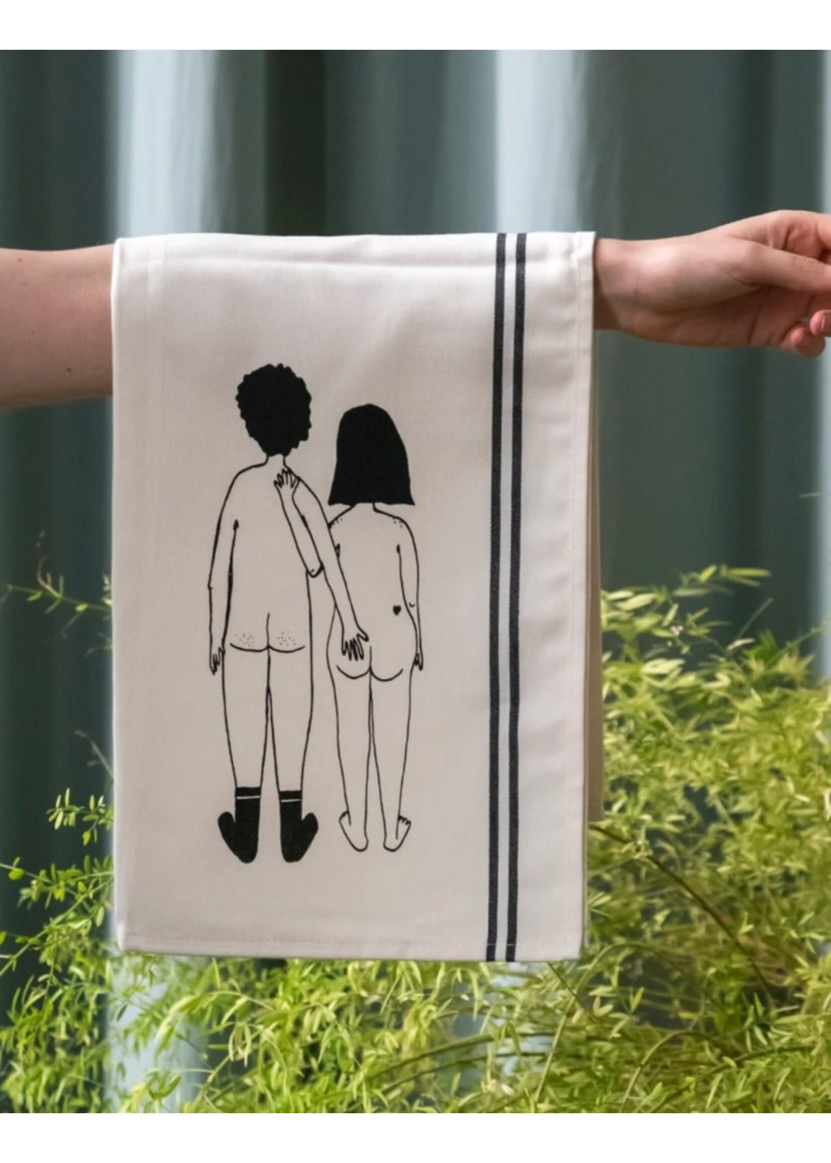 helen b keukenhanddoek - naked couple back
