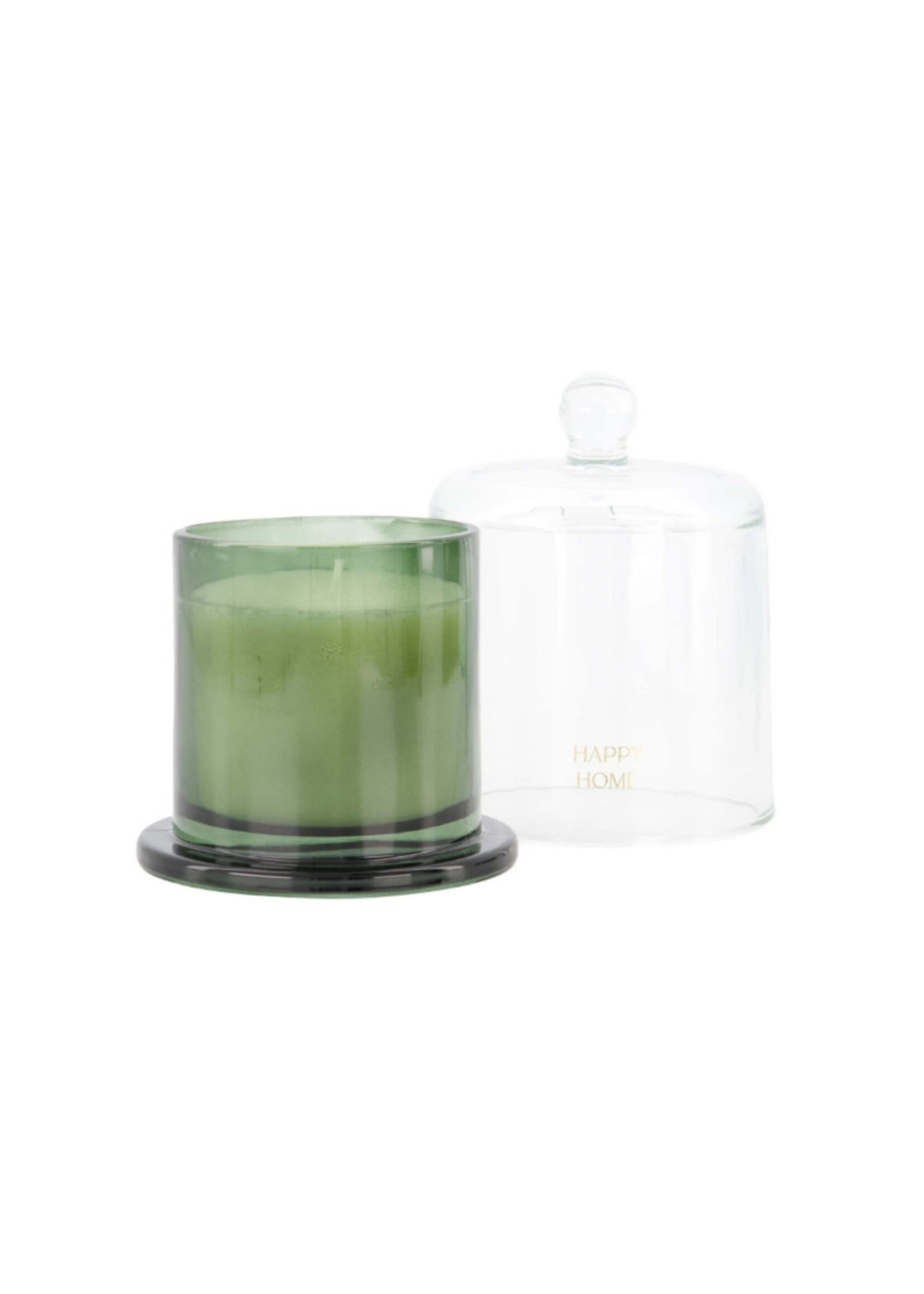 Zusss geurkaars glas met stolp happy home - groen