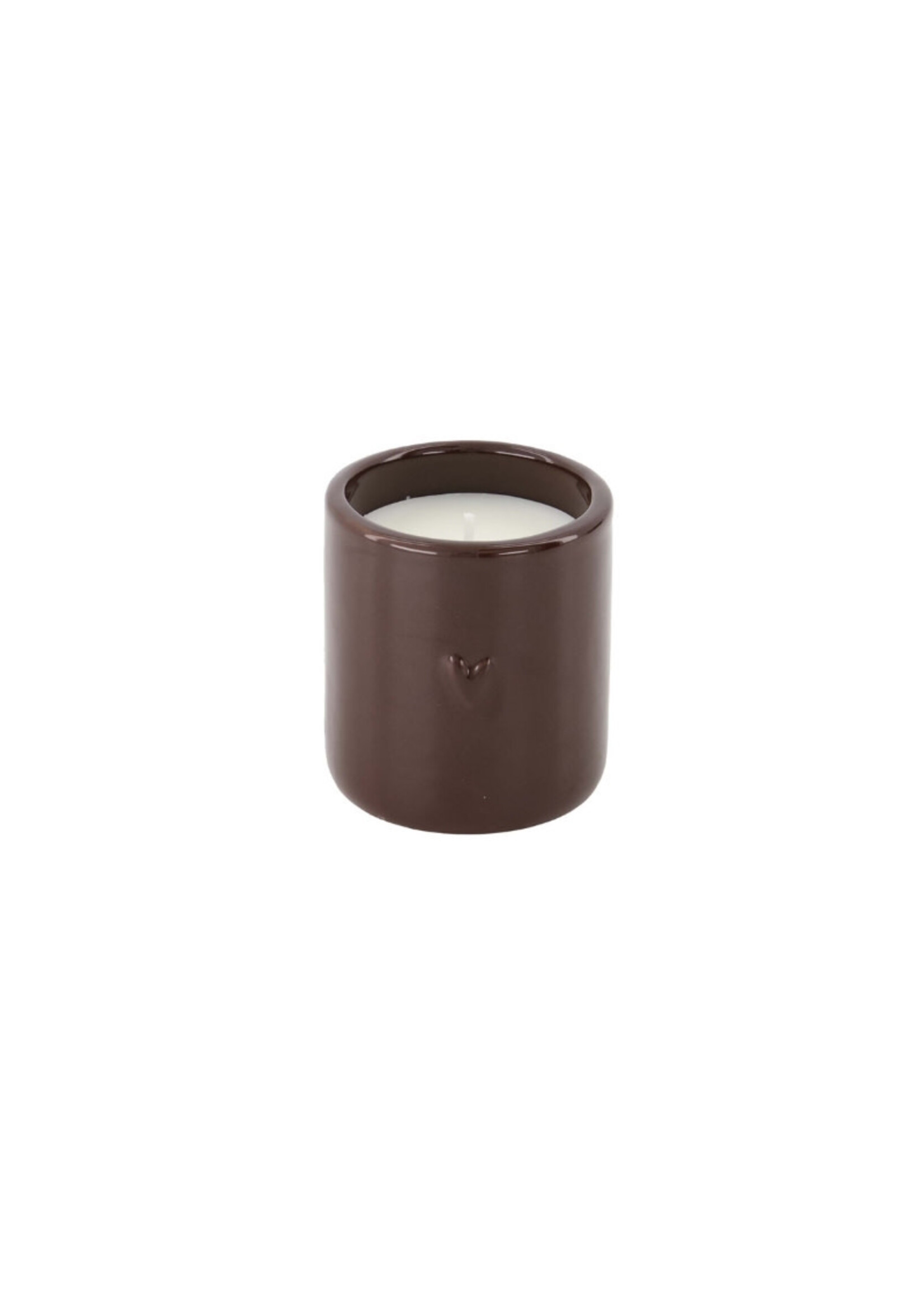 Zusss geurkaars keramiek - hartje - donkerbruin