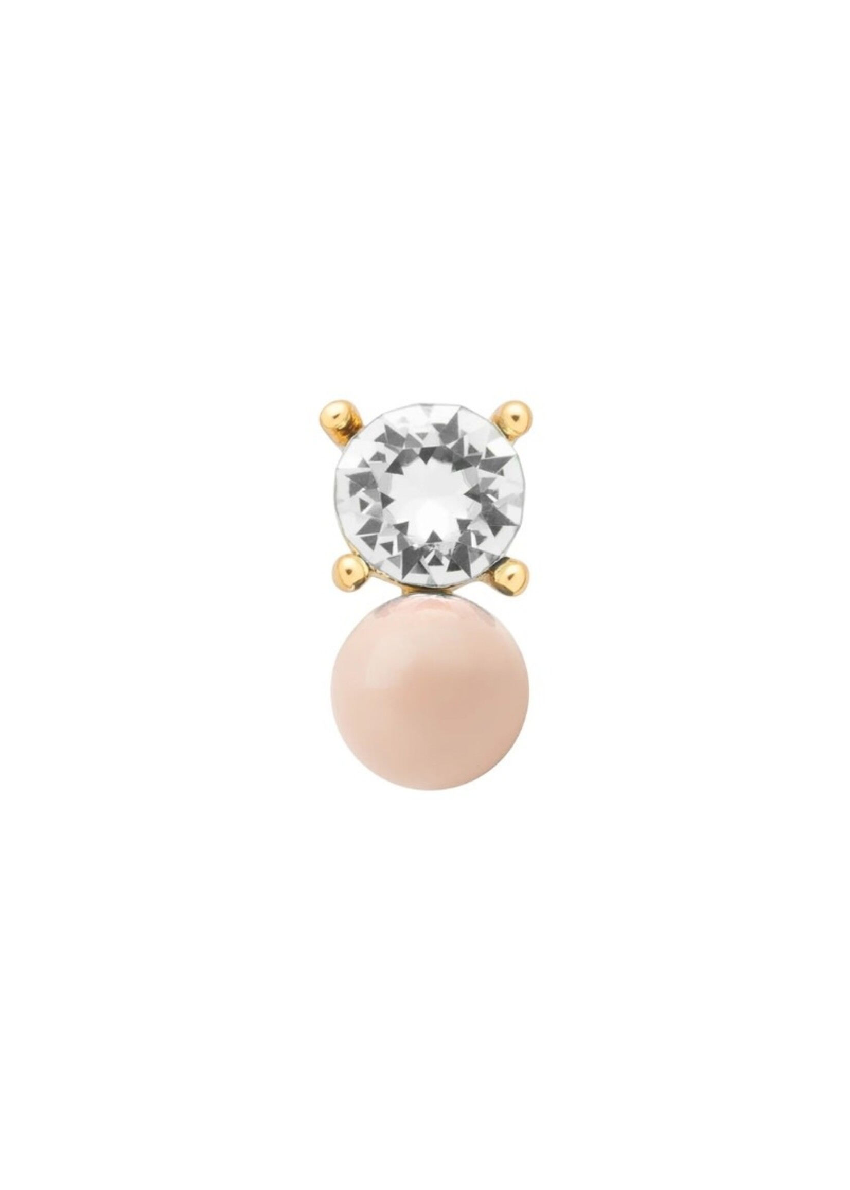 LULU Copenhagen Diamond Eye oorstud - Dusty Peach/Crystal
