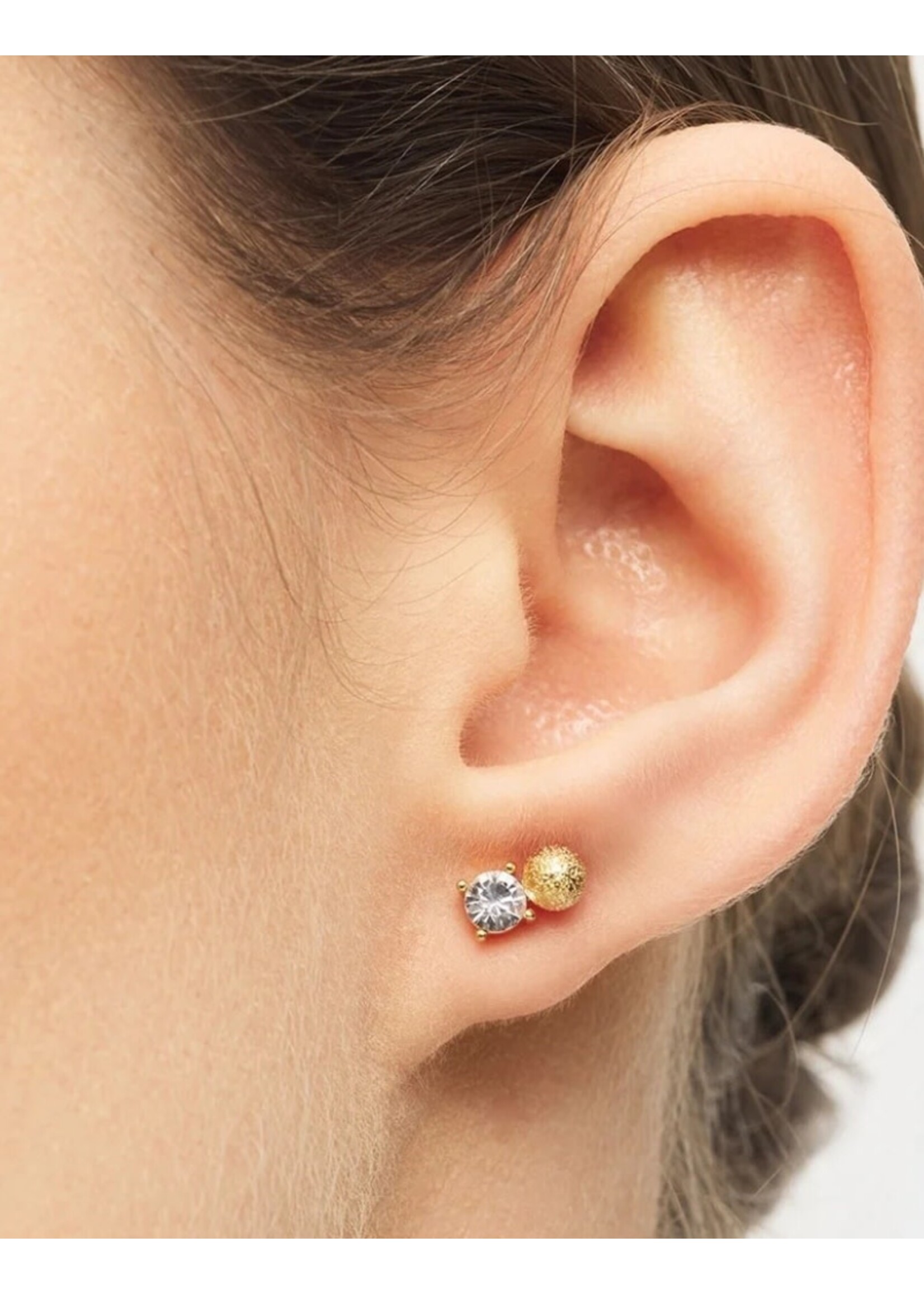LULU Copenhagen Diamond Eye oorstud - Gold Plated/Crystal