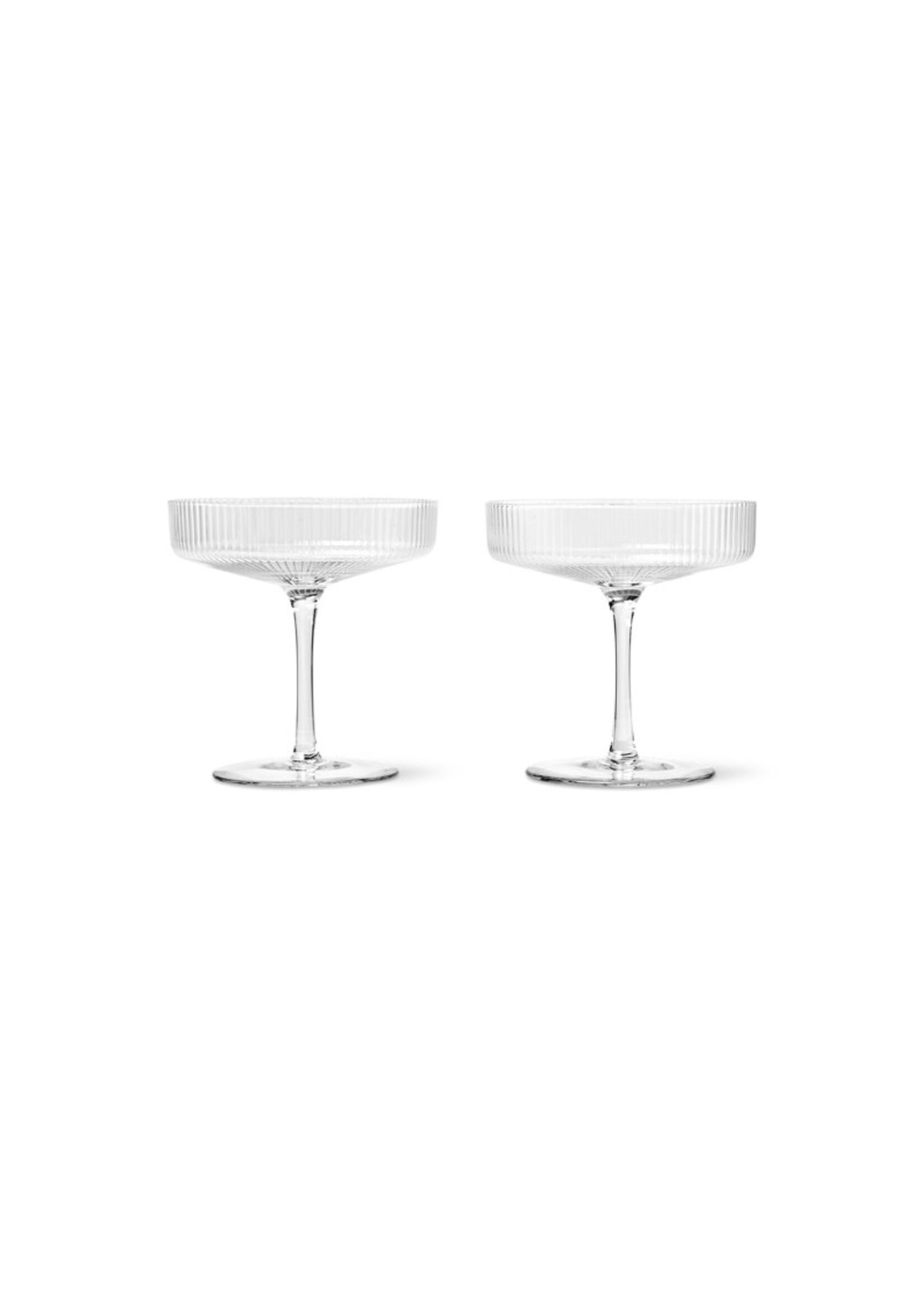 Ferm Living Ripple Champagne Saucers - Set of 2 - Clear