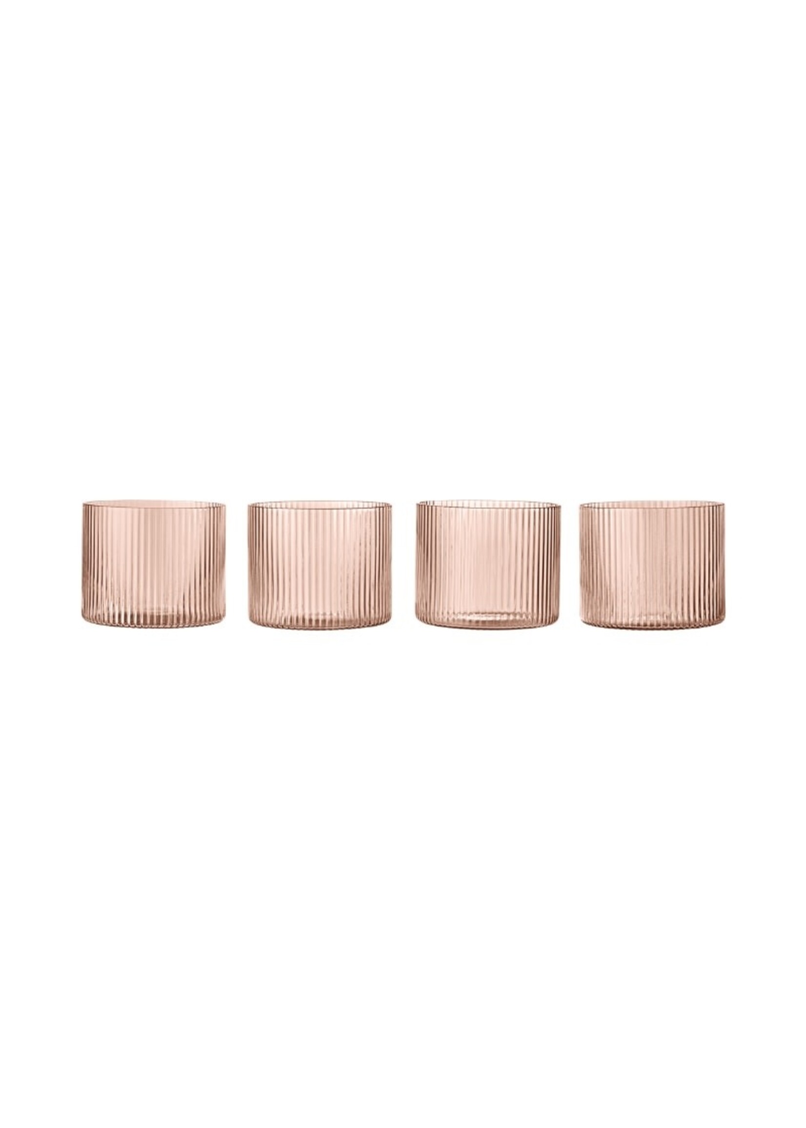 Ferm Living Ripple Low Glasses - Set of 4 - Blush