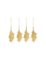 Ferm Living Holly Leaf Ornaments - Set of 4 - Brass