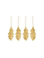 Ferm Living Oak Leaf Ornaments - Set of 4 - Brass