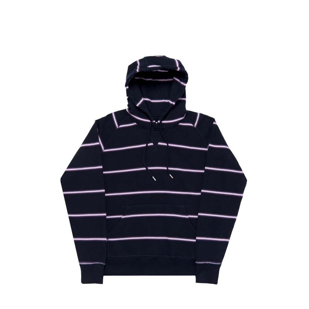 STRIPED HOODED SWEAT