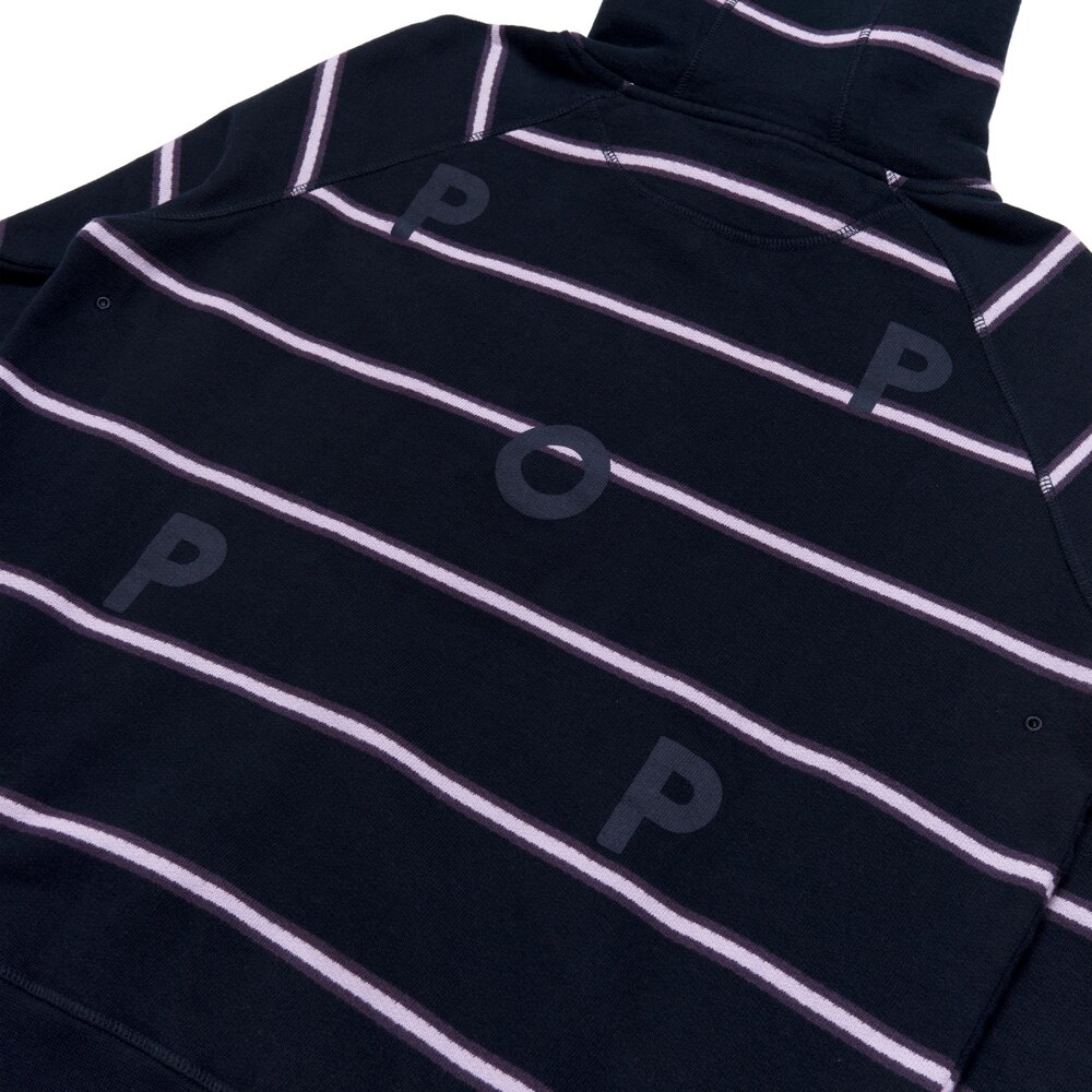 STRIPED HOODED SWEAT