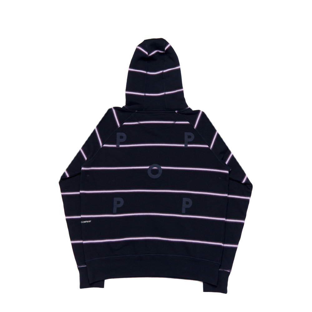 STRIPED HOODED SWEAT