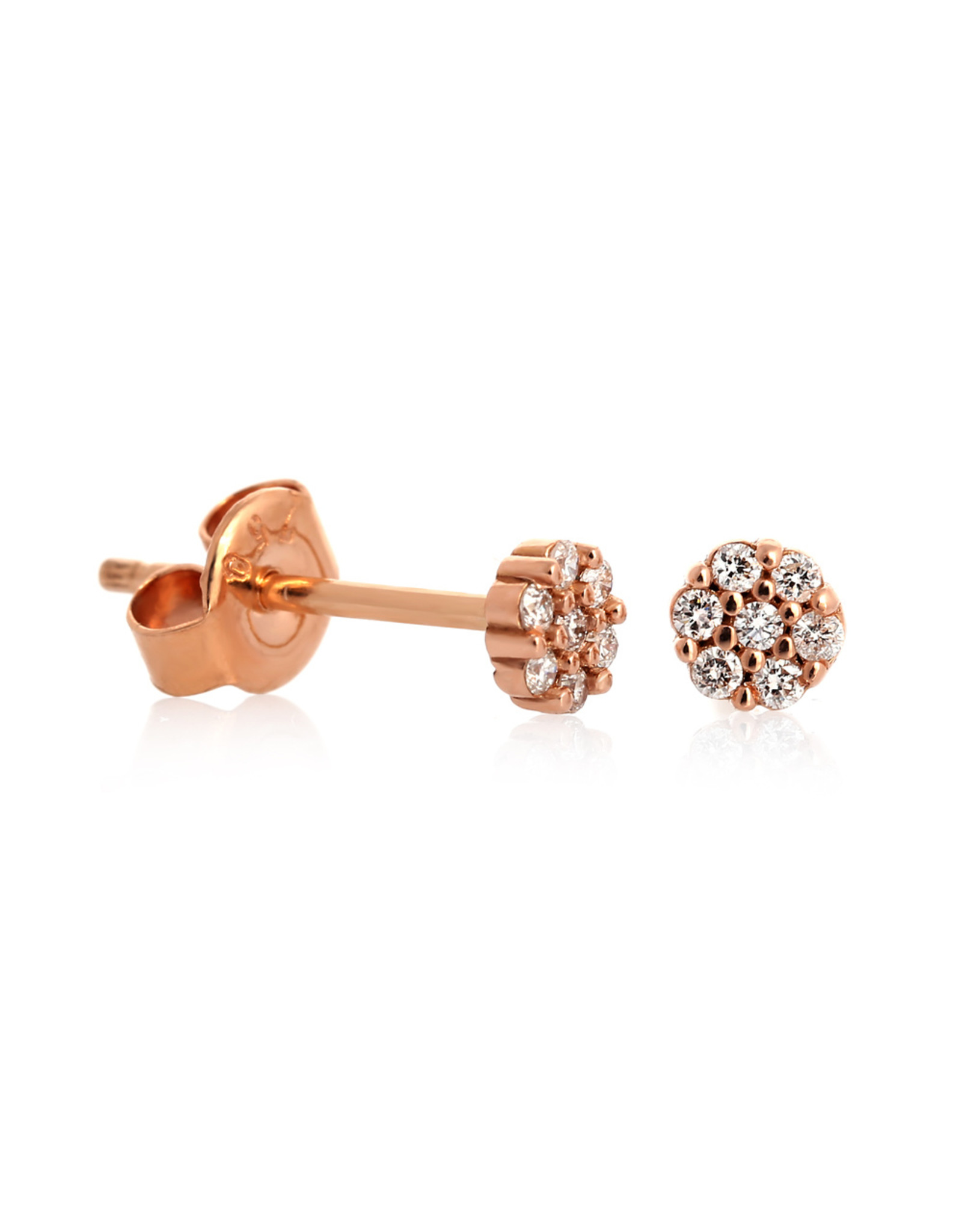 LAILA LAVANE Round Stud in 18K Rose Gold And Diamonds