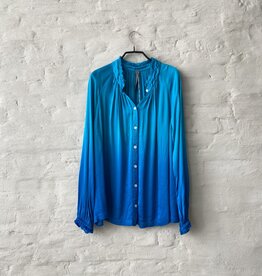 RAQUEL ALLEGRA Victorian Ruffle Blouse Aqua DD