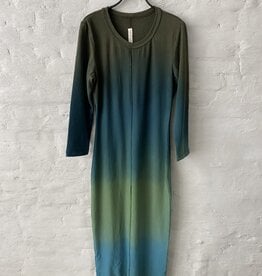 RAQUEL ALLEGRA Heather Dress Hunter Teal Stripes