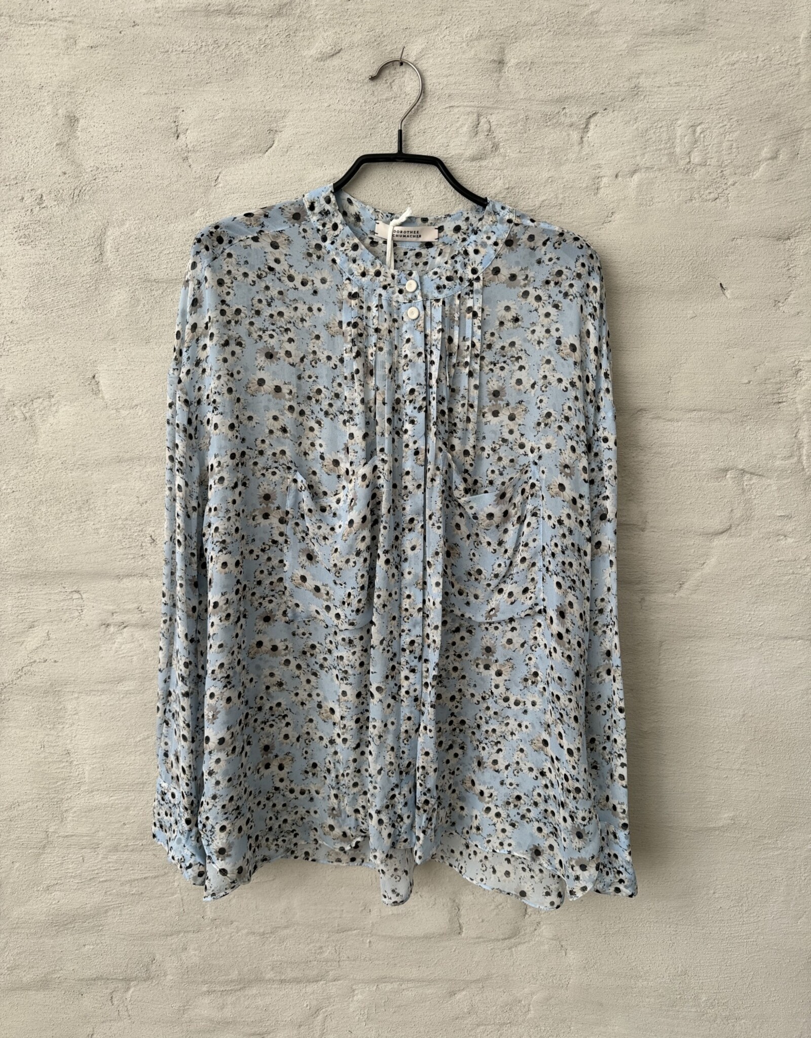 DOROTHEE SCHUMACHER Blooming Meadow Blouse White Blue Flower Mix