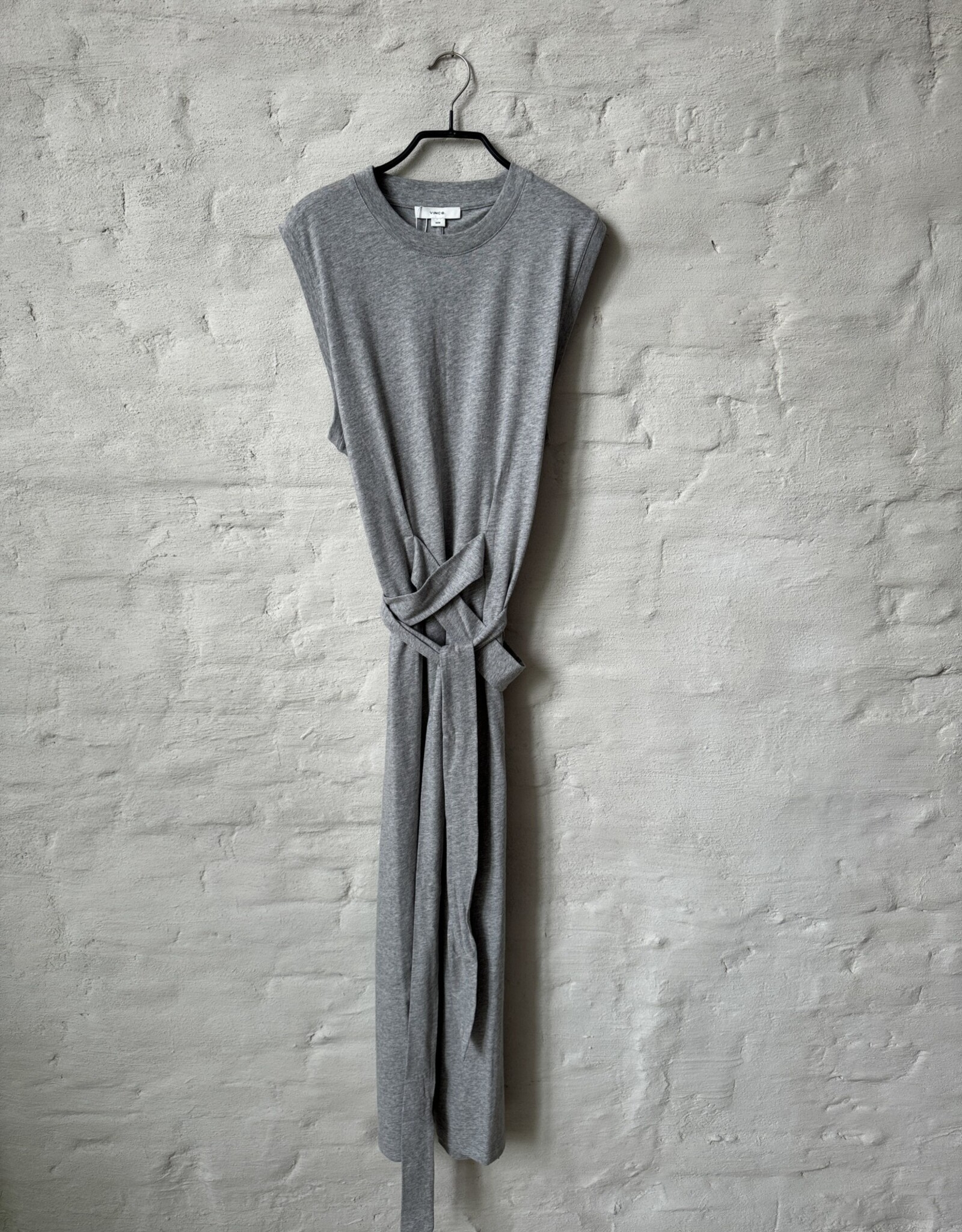 VINCE Sleeveless Wrap Dress H Grey