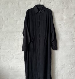 RAQUEL ALLEGRA Caftan Shirt Dress Black