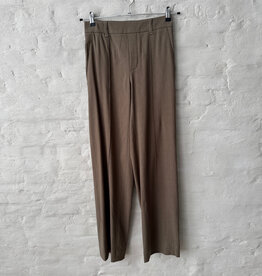 VINCE High Rise Pull On Linnen Pant Moss Smoke