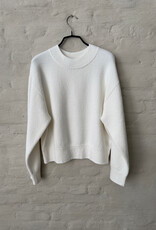VINCE Stuctured Boucle Crew Nk Sweater Optic White