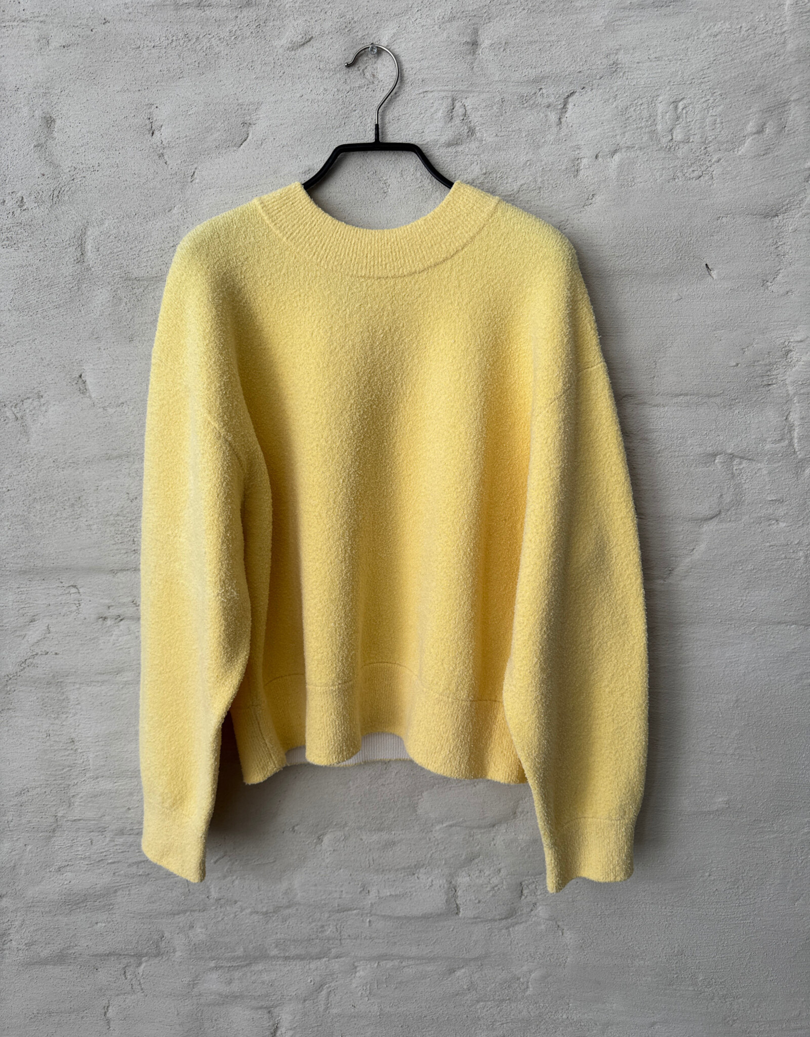VINCE Stuctured Boucle Crew Nk Sweater Straw Seed