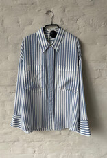 DOROTHEE SCHUMACHER Cool Stripe Blouse Blue Shadow Stipe