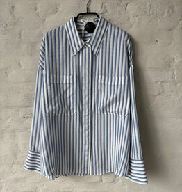DOROTHEE SCHUMACHER Cool Stripe Blouse Blue Shadow Stipe