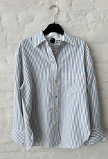 VINCE Furrow Stripe Button Down Shirt Bow