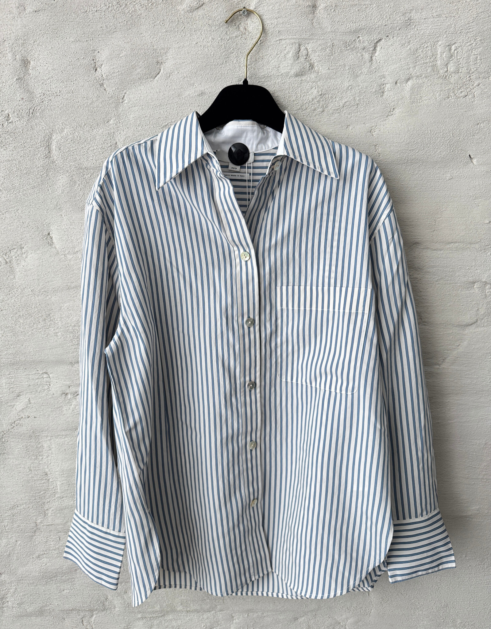 VINCE Furrow Stripe Button Down Shirt Bow