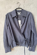 VINCE Collard Wrap Top Mid Indigo