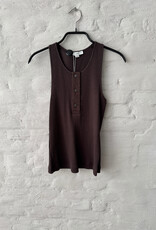 VINCE Mixed Media Henley Coffee