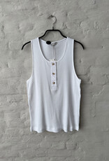 VINCE Mixed Media Henley White
