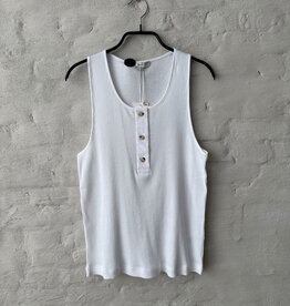 VINCE Mixed Media Henley White