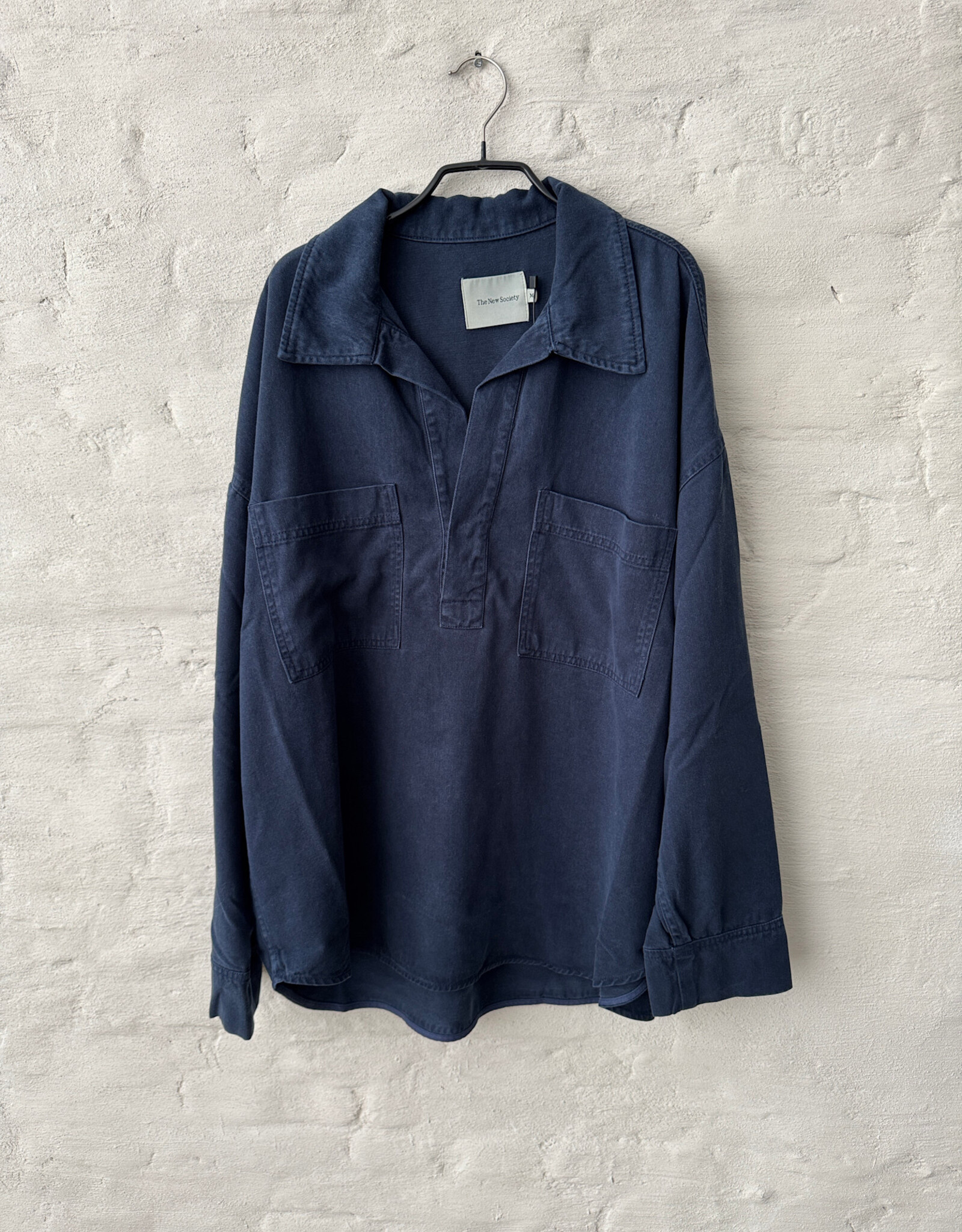 THE NEW SOCIETY Tencel Shirt Infin Navy