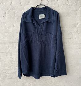 THE NEW SOCIETY Tencel Shirt Infin Navy
