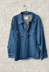 THE NEW SOCIETY Tencel Shirt Blue Denim