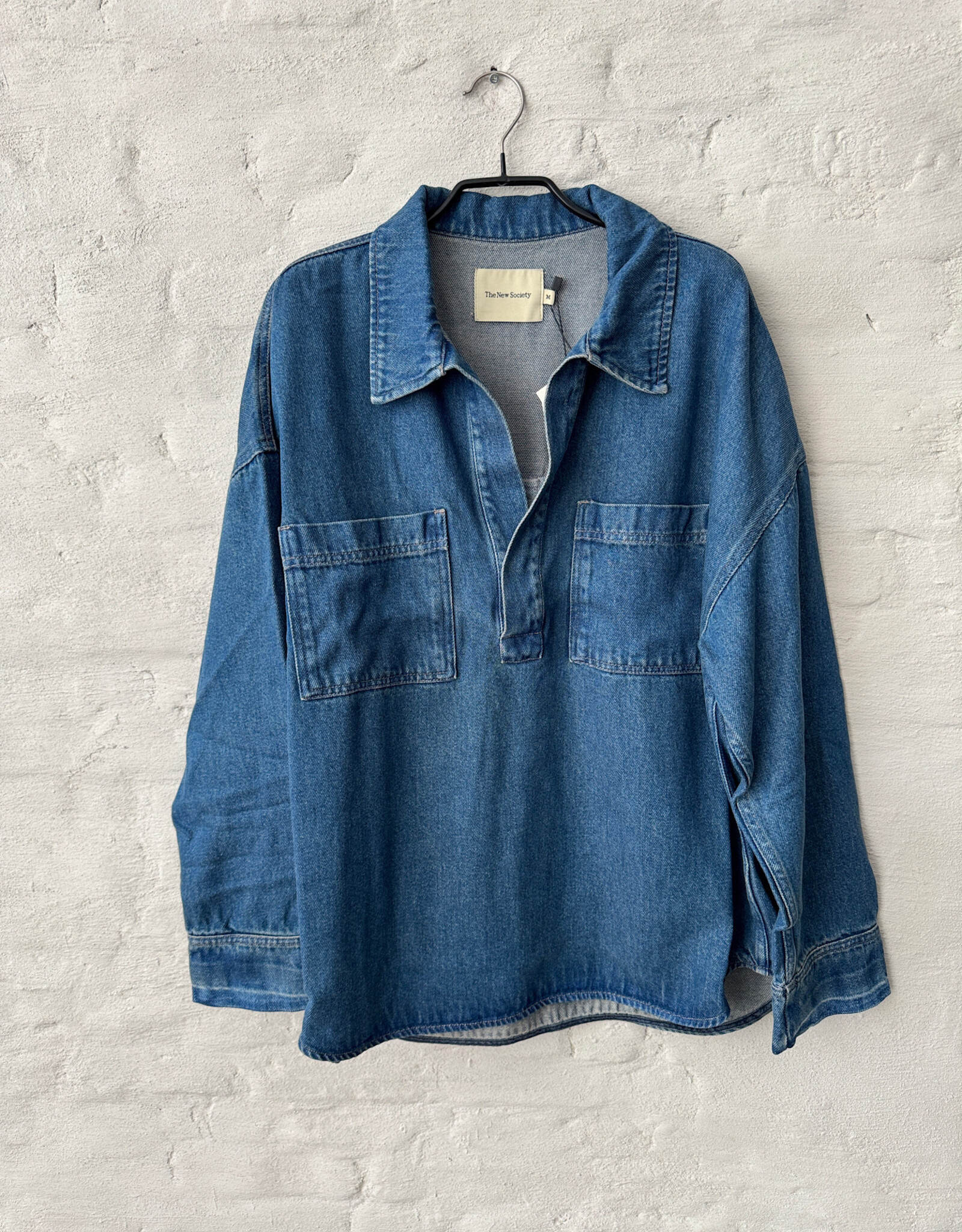 THE NEW SOCIETY Tencel Shirt Blue Denim