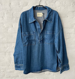 THE NEW SOCIETY Tencel Shirt Blue Denim