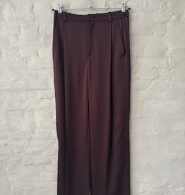VINCE Mid Rise Wide Leg Plaeted Trouse 203 Merlot