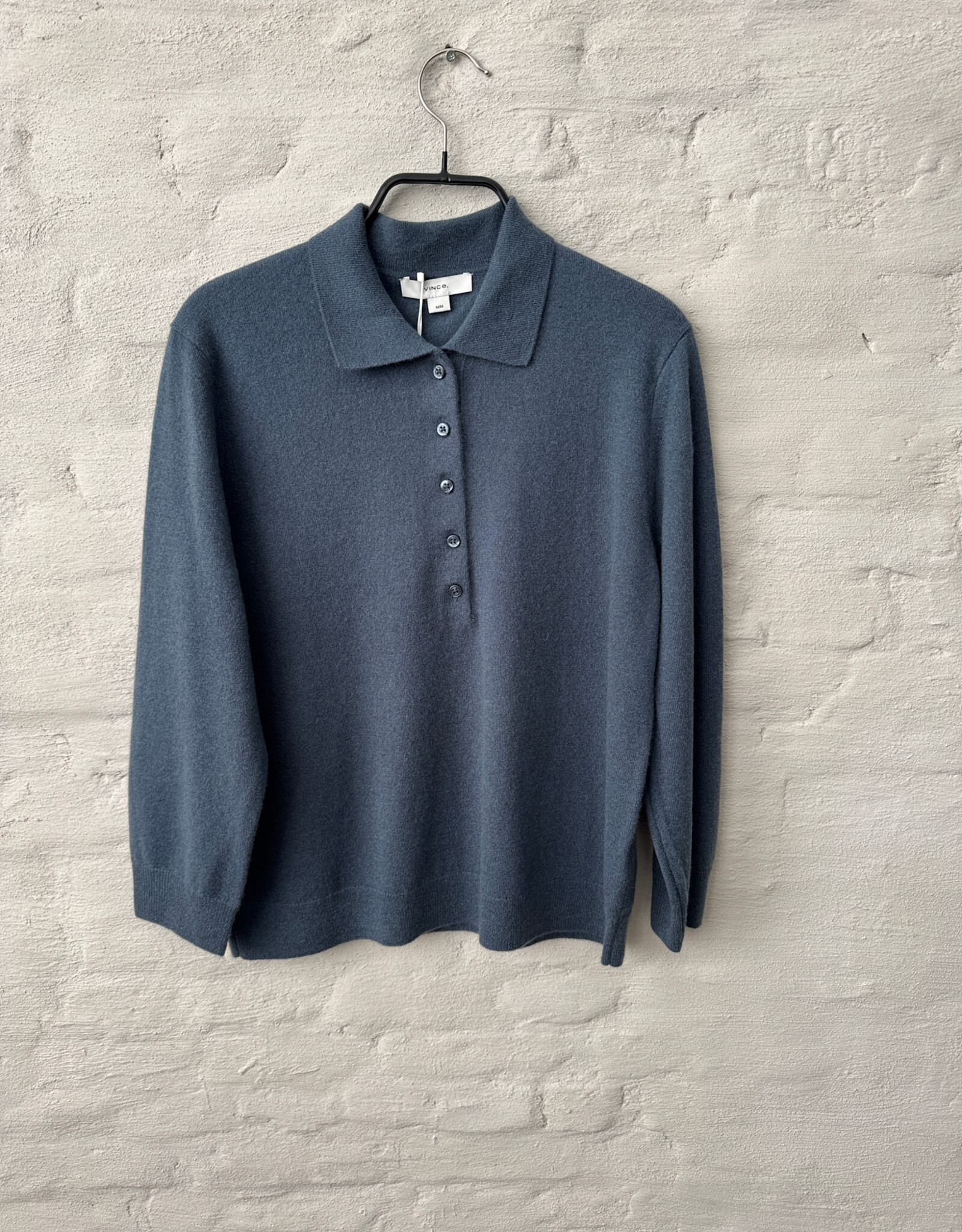 VINCE Cash Mulberry Silk Polo 501 Azu