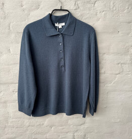 VINCE Cash Mulberry Silk Polo 501 Azu