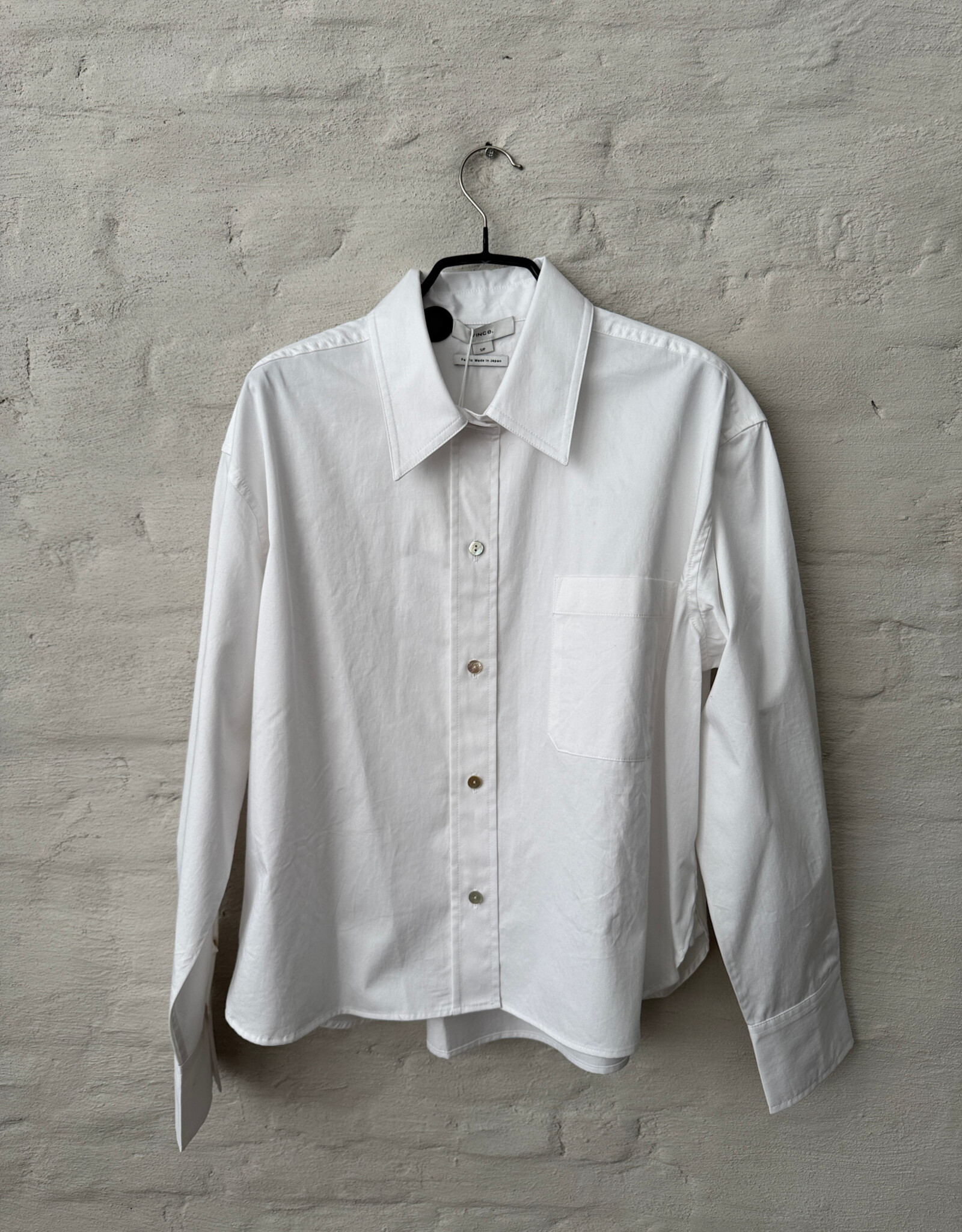 VINCE Cropped L/S Shirt Optic White