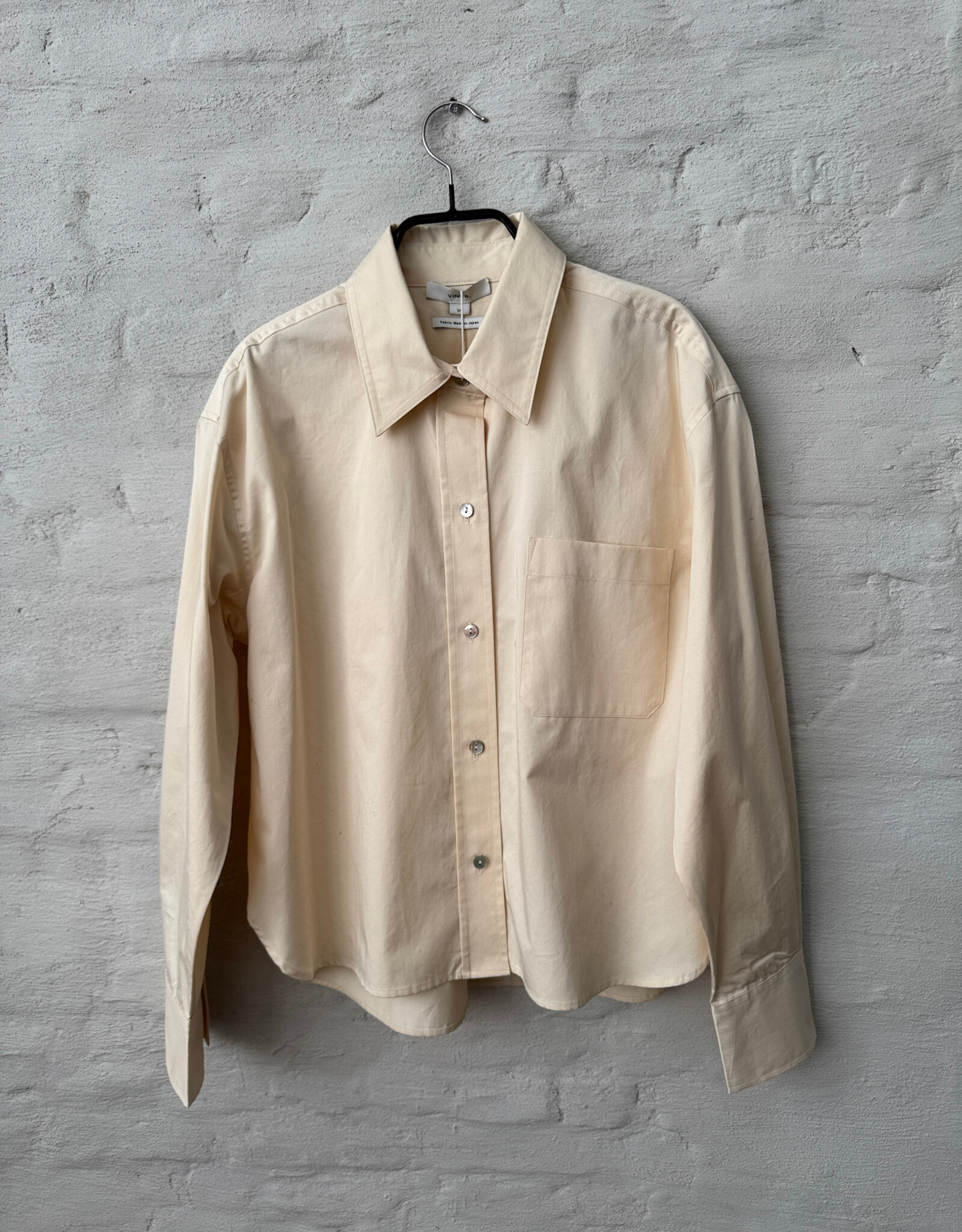 VINCE Cropped L/S Shirt  Ecr