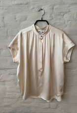 VINCE Gathered NK Cap SLV Blouse Creme