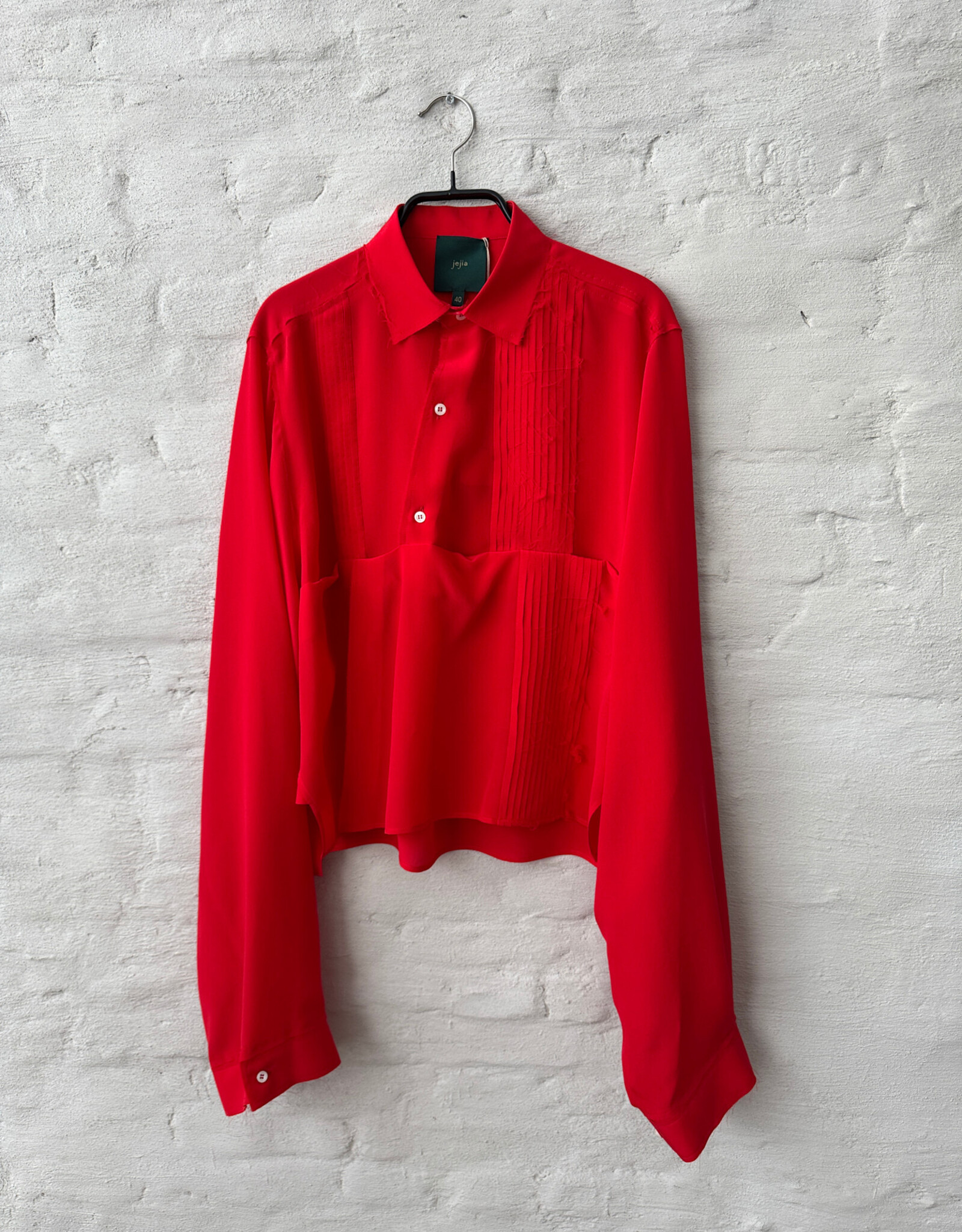 Maison jejia Berry Smoking Plisse Red Silk