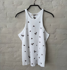 DOROTHEE SCHUMACHER Ribbed  Seduction Top Dark Burgundi Embr White