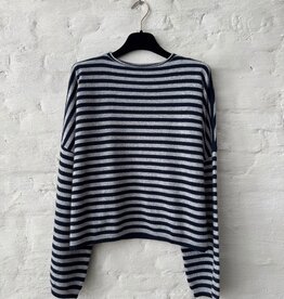 Wen Moon Celine Stripe New Navy + Grey Pearl